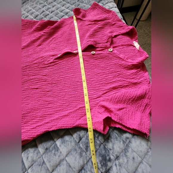 Jade by Jane Pink short sleeve textured oversized and room jumpsuit. - Picture 8 of 12